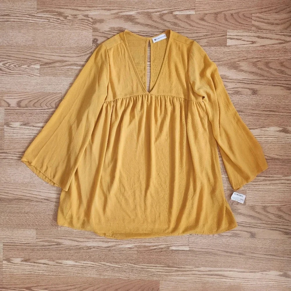 NWT The Impeccable Pig Mustard Mini Dress, Size M. - Picture 1 of 9